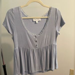 Blue baby doll top